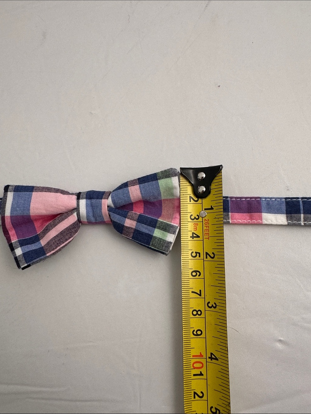 Gymboree multicolor plaid pre-tied bow tie 6+ - Picture 5 of 7